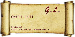 Grill Lili névjegykártya